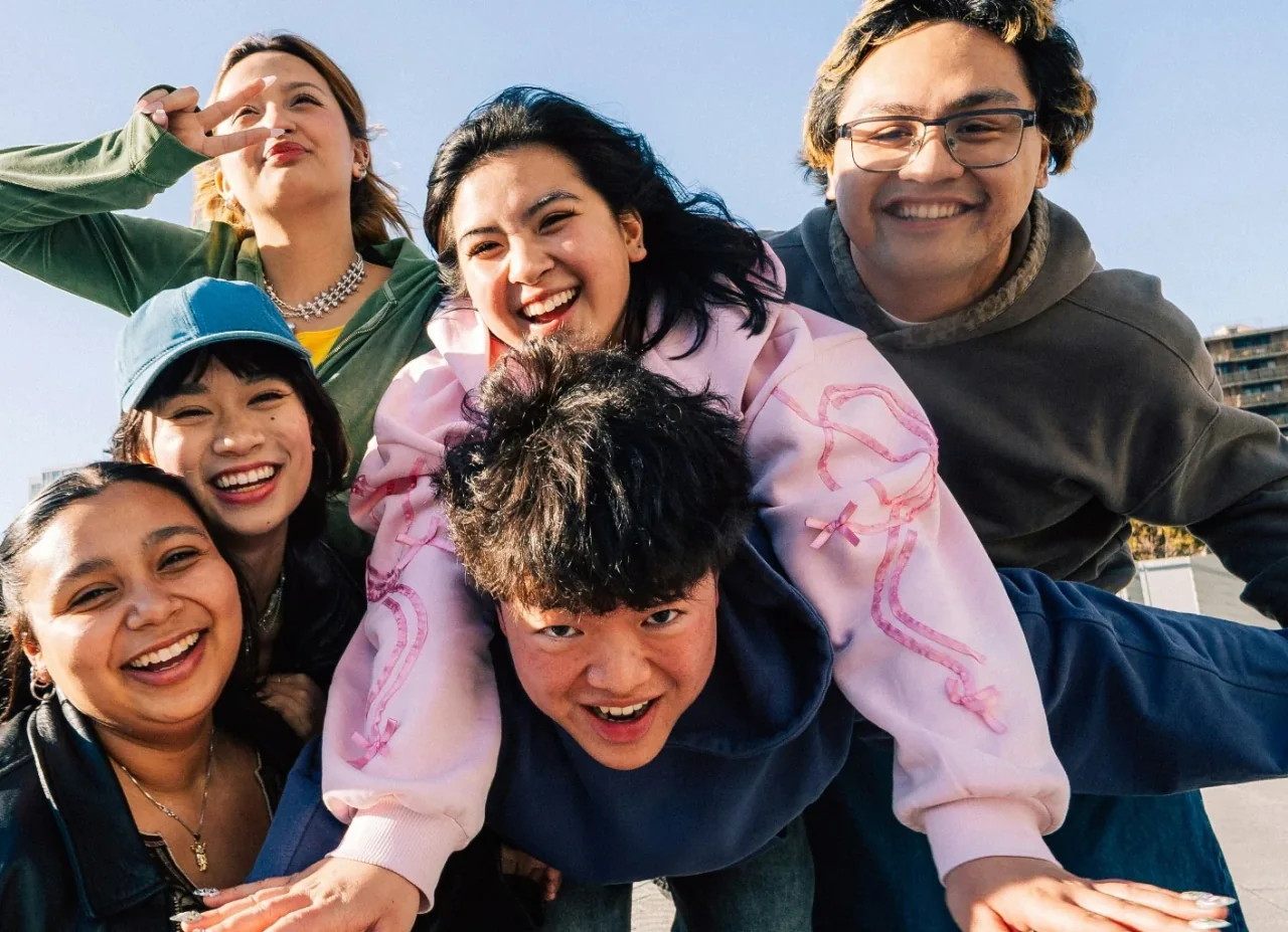 Group of students smiling together